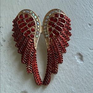 Red and Gold Winged Brooch